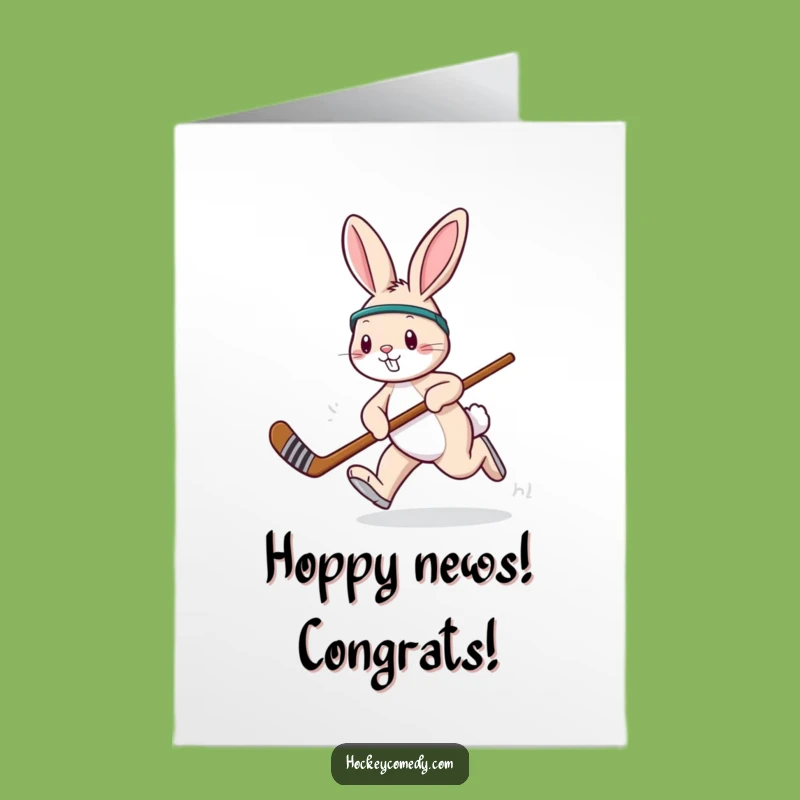 Free Printable Bunny Hockey Congrats Card - Funny Downloadable Gift