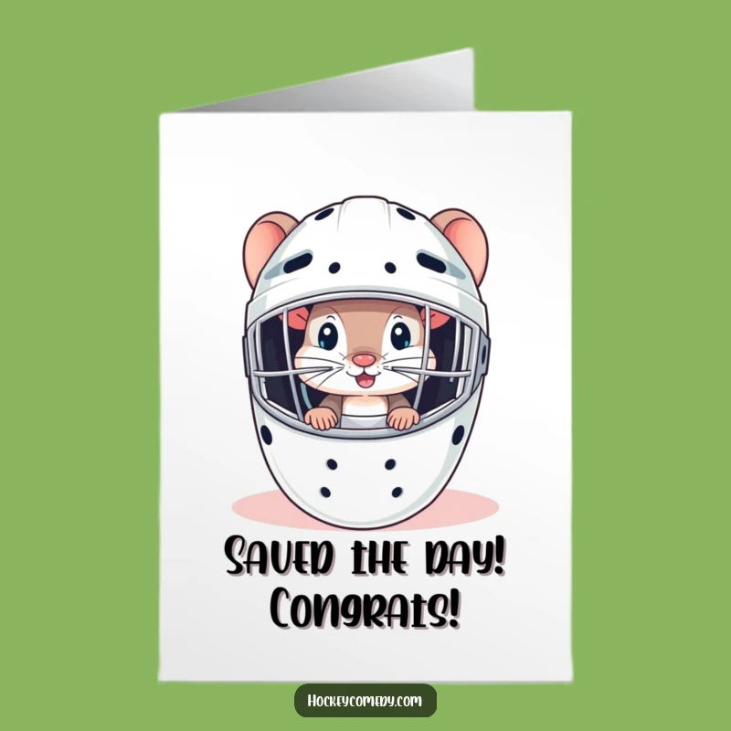 Free Printable Mouse Goalie Congrats Card - Humorous Downloadable DIY Celebration