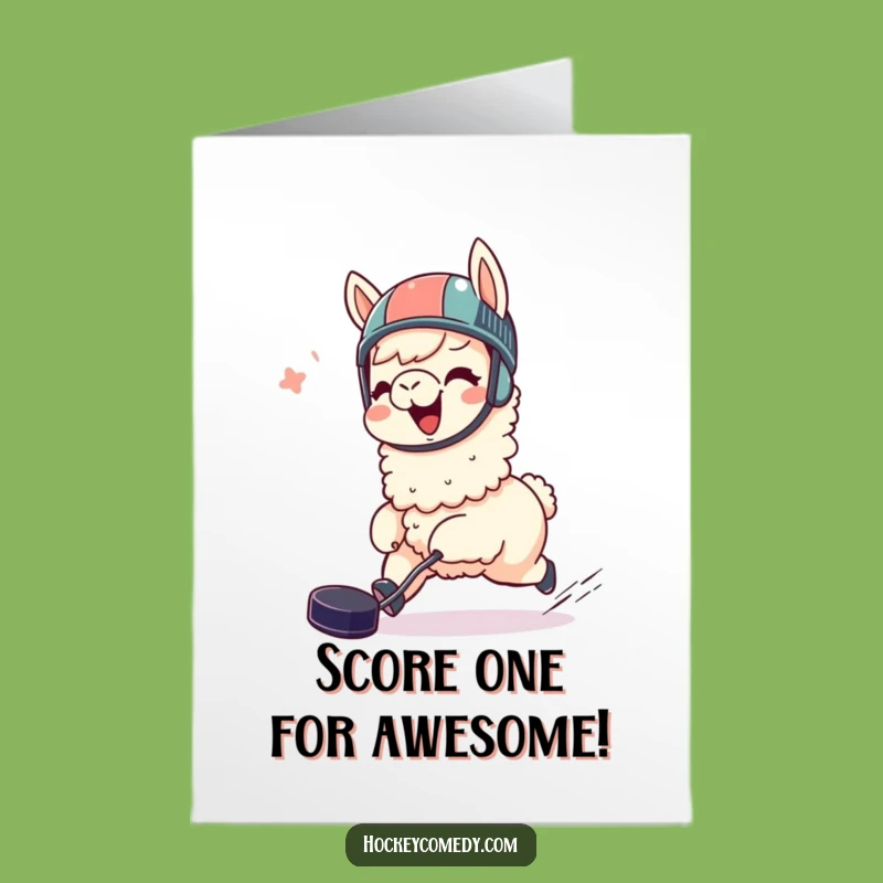 Free Printable Congrats Card: Giggling Llama Wins Funny Downloadable Gift