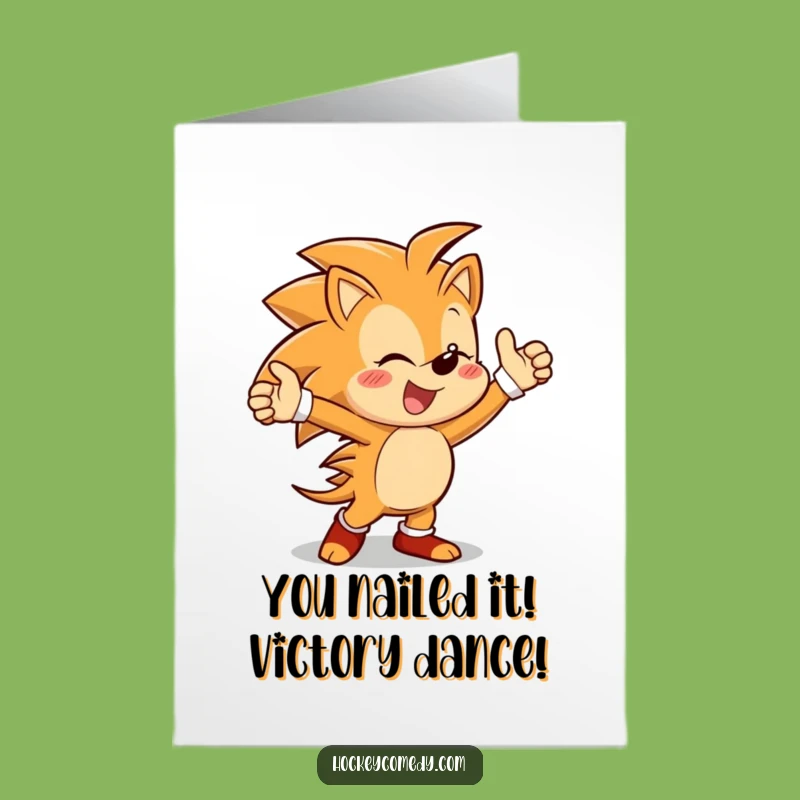 Score a high-five with this free printable hedgehog congratulations card! Perfect for print-at-home celebrations of any win.
