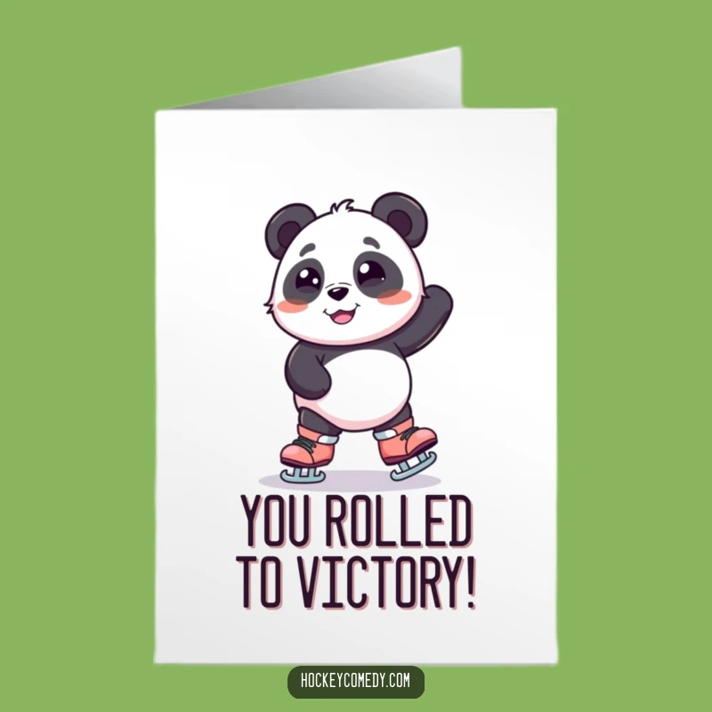 Free Printable Congratulations Card: Wobbly Panda's Big Win - Funny Downloadable Gift!