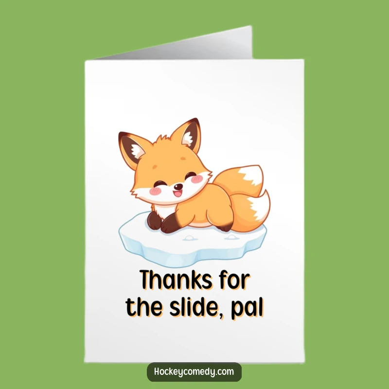 Show your thanks with a playful slide using this free printable card. Print at home for a charming message.