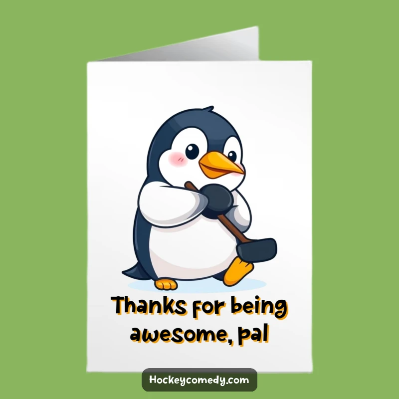 Free Printable Penguin Thank You Card - Funny Hockey Downloadable Gift
