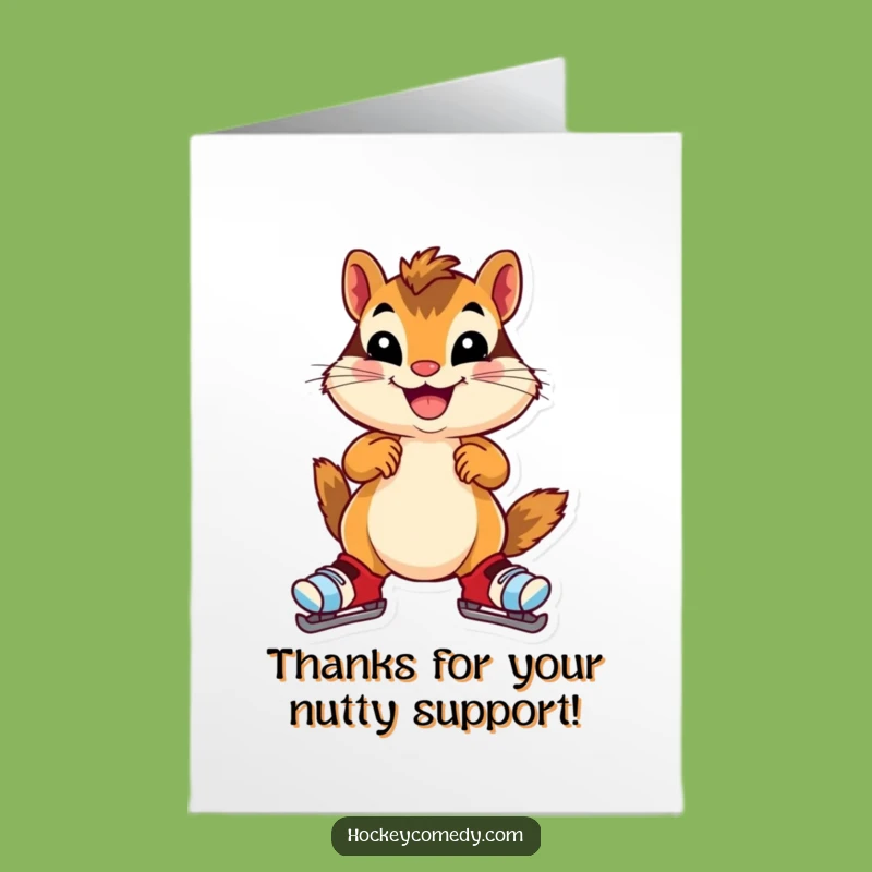 Free Printable Thank You Card: Chipmunk Skater Fun Funny Downloadable Gift