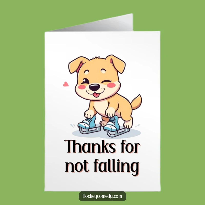 Free Printable Thank You Card: Winking Dog's Skate Wobble, Downloadable Gift