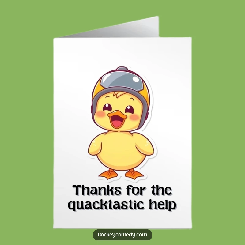 Free Printable Joyful Duck Helmet Thank You Card - Cute Downloadable DIY Gift