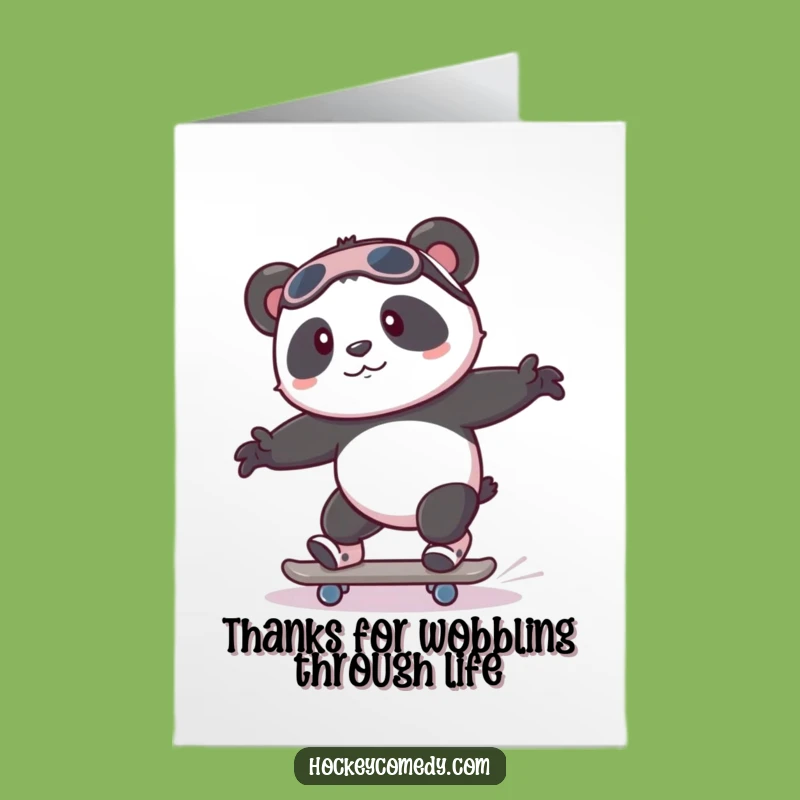 Free Printable Thank You Card: Panda's Wobbly Efforts - Funny Gratitude Downloadable Gift