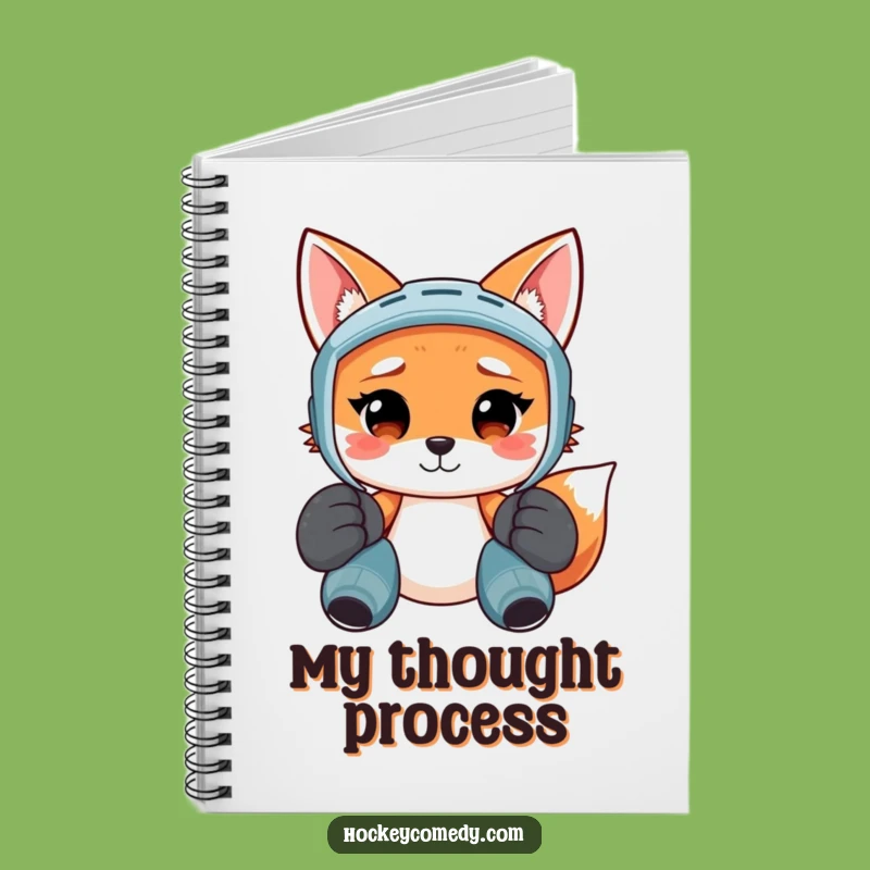 Funny Confused Fox Hockey Player Notebook - Jot Down Your Wild Ideas!