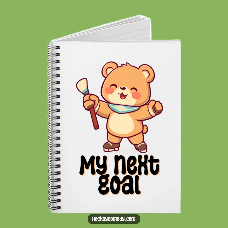 Funny Hockey Bear Notebook: Joyful Pose, Perfect Gift for Goal Getters