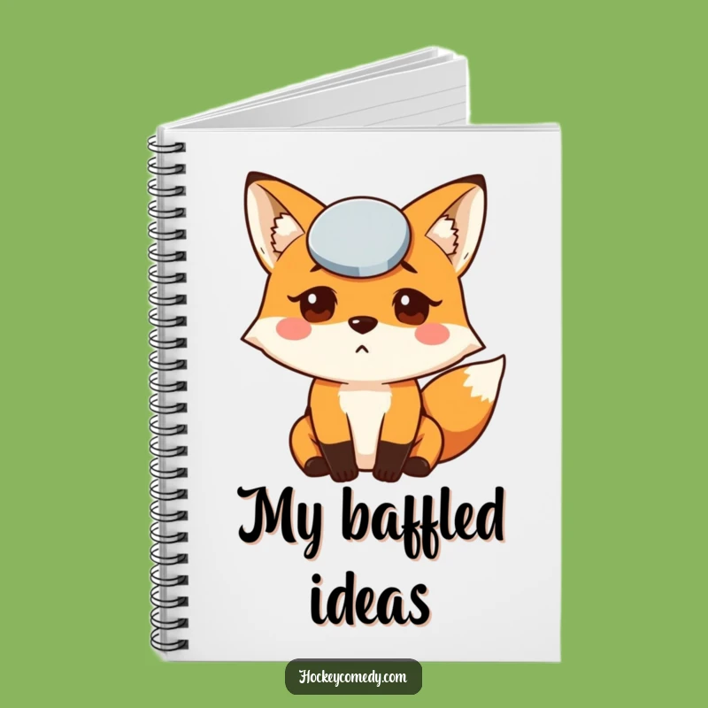 Funny Fox Puck Notebook: Lined Journal, Confused Cover, Perfect Funny Gift