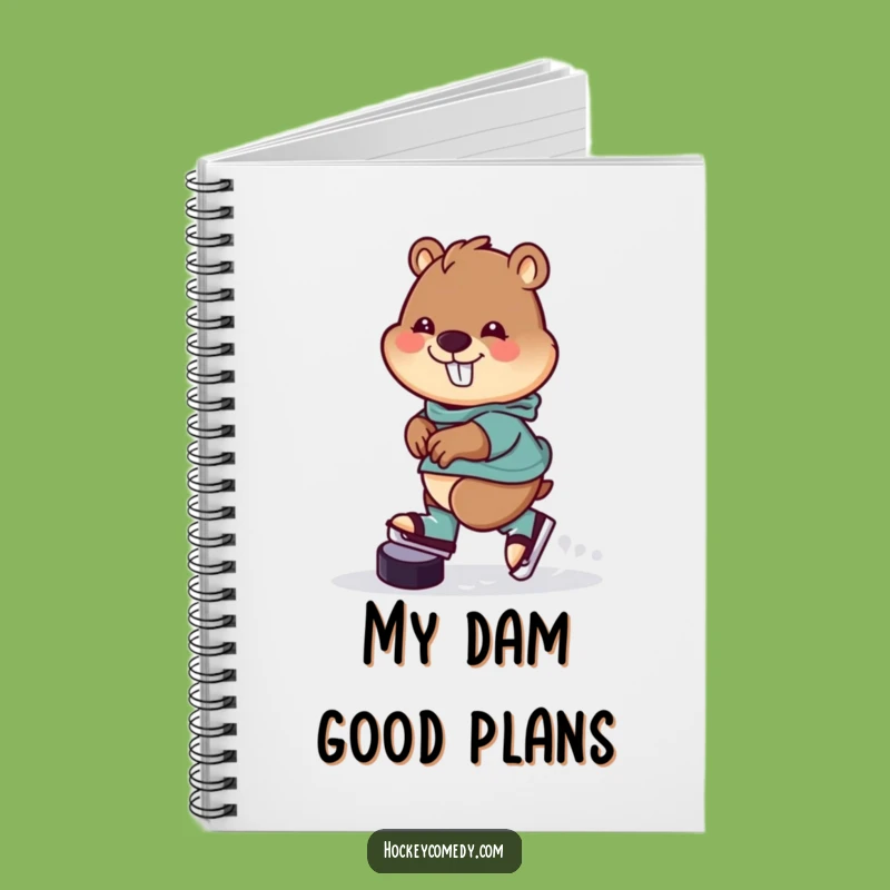 Funny Beaver Hockey Notebook: Jot Down Ideas with a Cheerful Skater!
