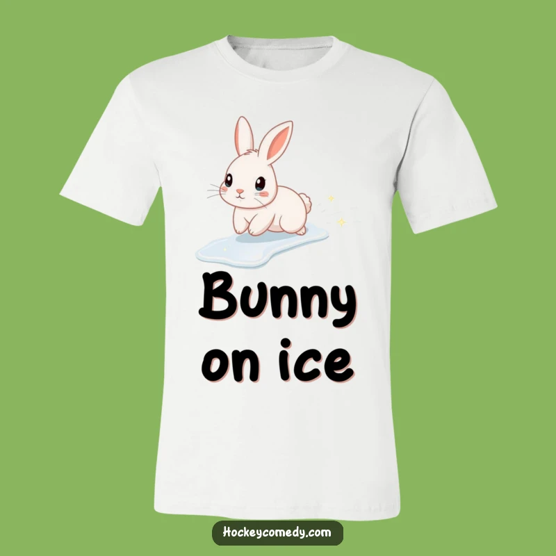 Funny Rabbit Ice Skate T-Shirt: Sparkly Slide, Cute Gift for Winter Fun