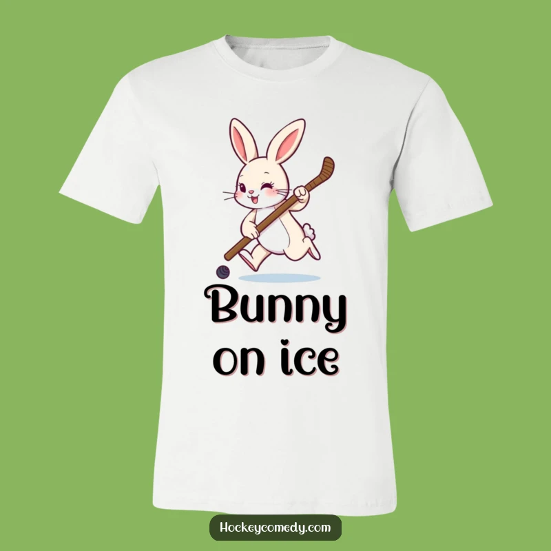 Funny Rabbit Hockey Player T-Shirt - Hilarious Sports Fan Tee