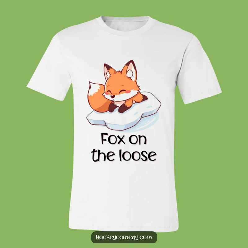 Funny Fox Belly Slide T-Shirt - Determined Winter Tee, Gift