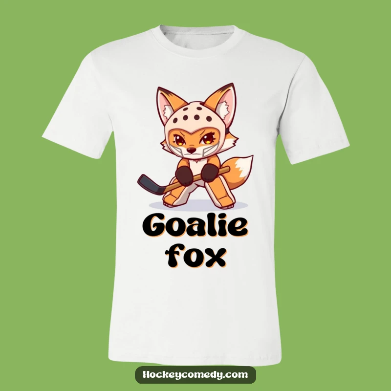 Funny Fox Goalie T-Shirt: Determined Hockey Player Tee