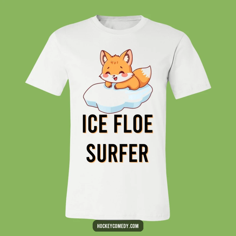 Funny Fox Ice Slide T-Shirt - Hilarious Winter Fun Tee