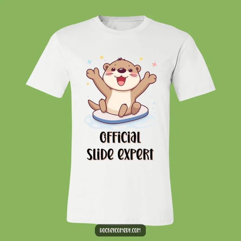 Funny Otter Slide T-Shirt - Ecstatic Water Animal Apparel Gift