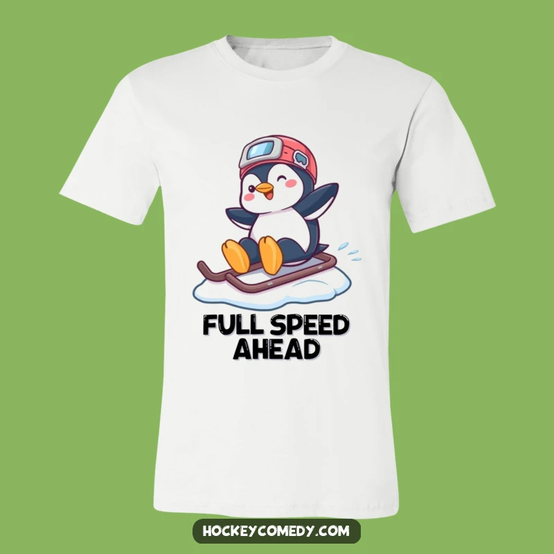 Funny Penguin Hockey Helmet T-Shirt - Coolest Ride Ever!