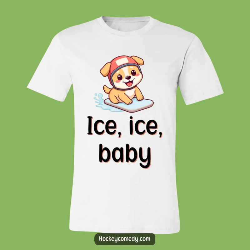 Funny Hockey Dog T-Shirt: Cute Pup's Hilarious Ice Slide is a Perfect Gift