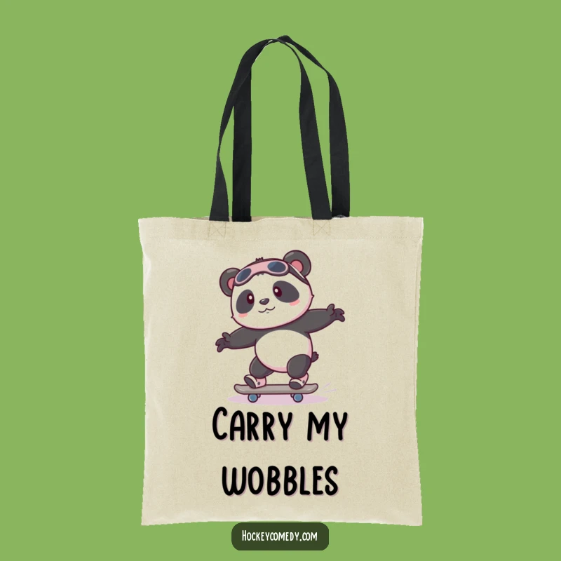 Funny Panda Skate Tote Bag - Wobbly Beginner Accessory, Gift