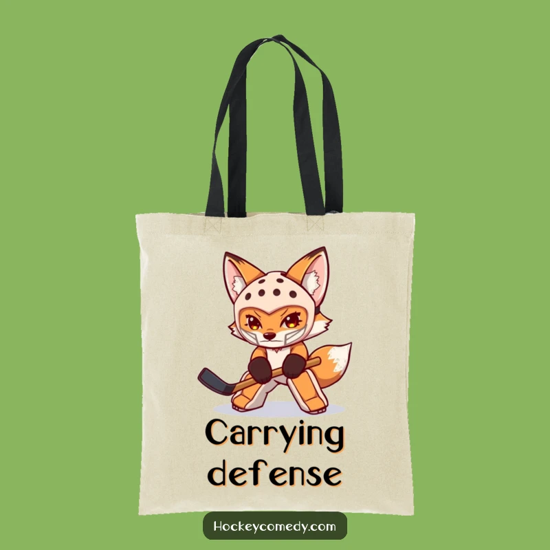 Funny Fox Goalie Tote Bag: Carry Your Gear With Determined Style