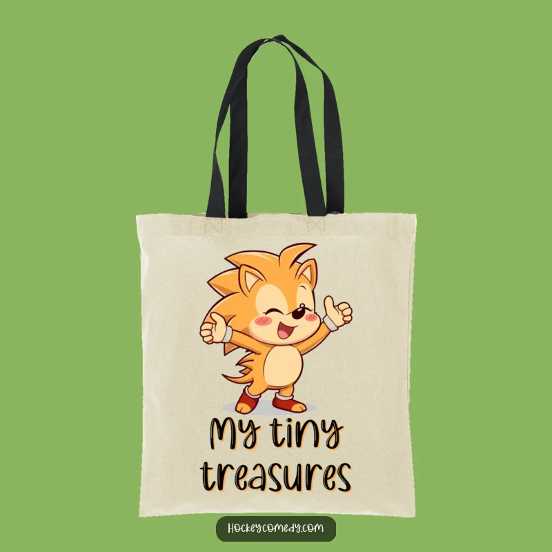 Funny Hedgehog Victory Tote Bag: Dance Fun, Practical Gift