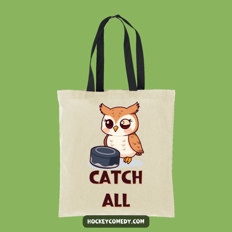Funny Owl Hockey Tote Bag - Chic Sports Accessory Gift